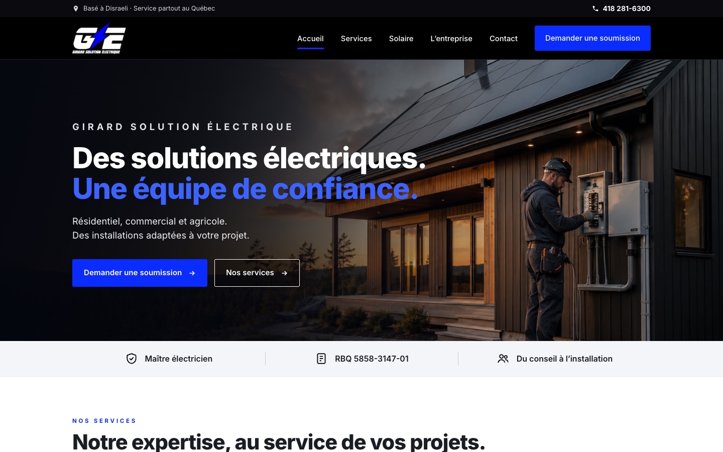 Site web de Girard Solution Électrique
