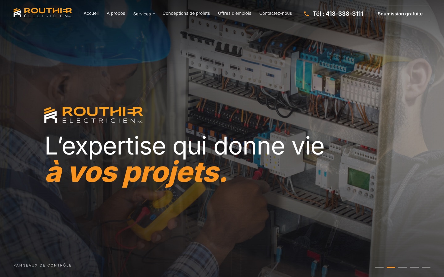 Site web de Routhier Électricien